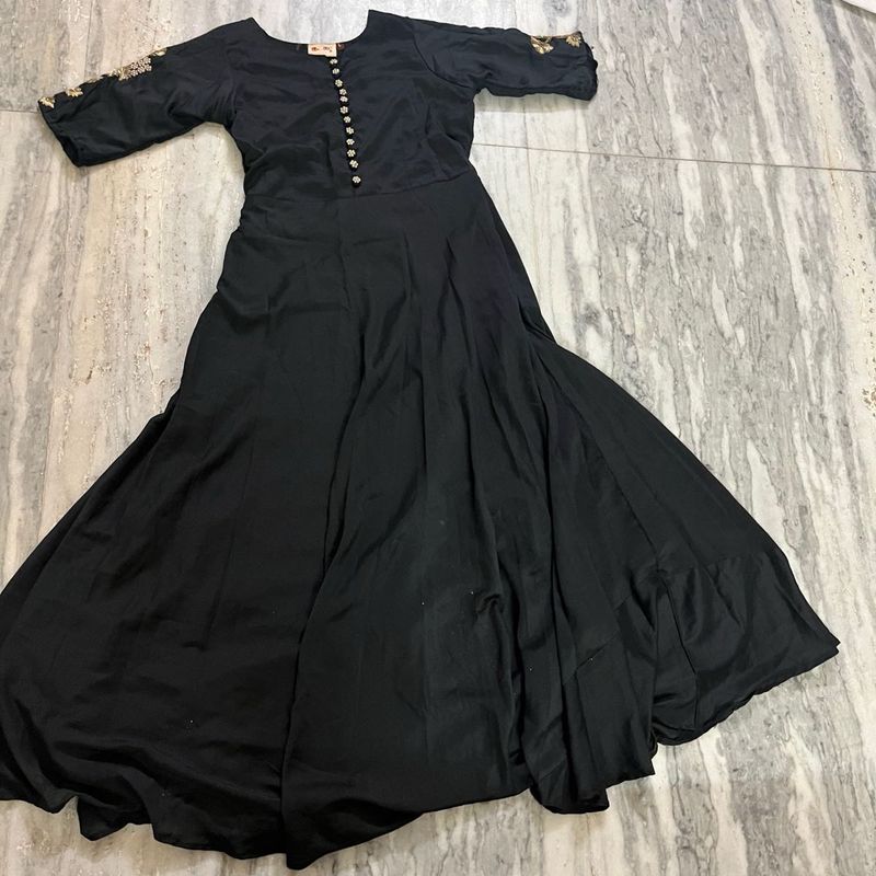 Elegant Black Anarkali Kurta