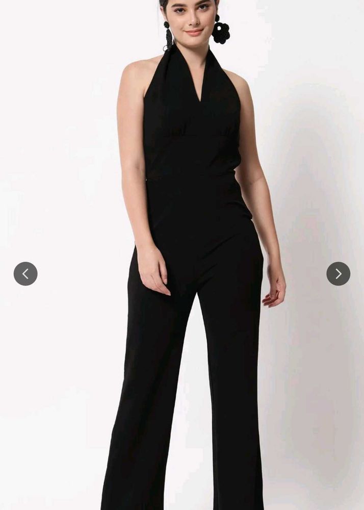 Chic Black Halter backless Jumpsuit