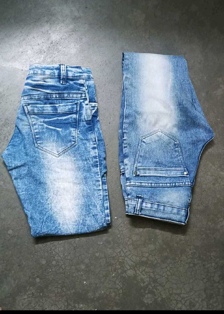 Stylish Washed Blue Jeans