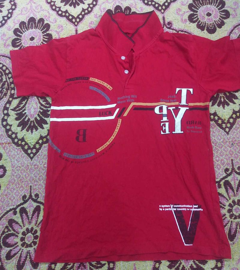 Red Graphic Print Tee