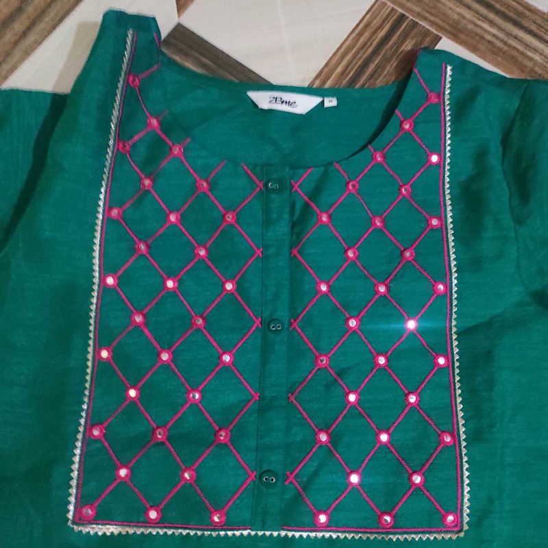 Emerald Green Embroidered Top