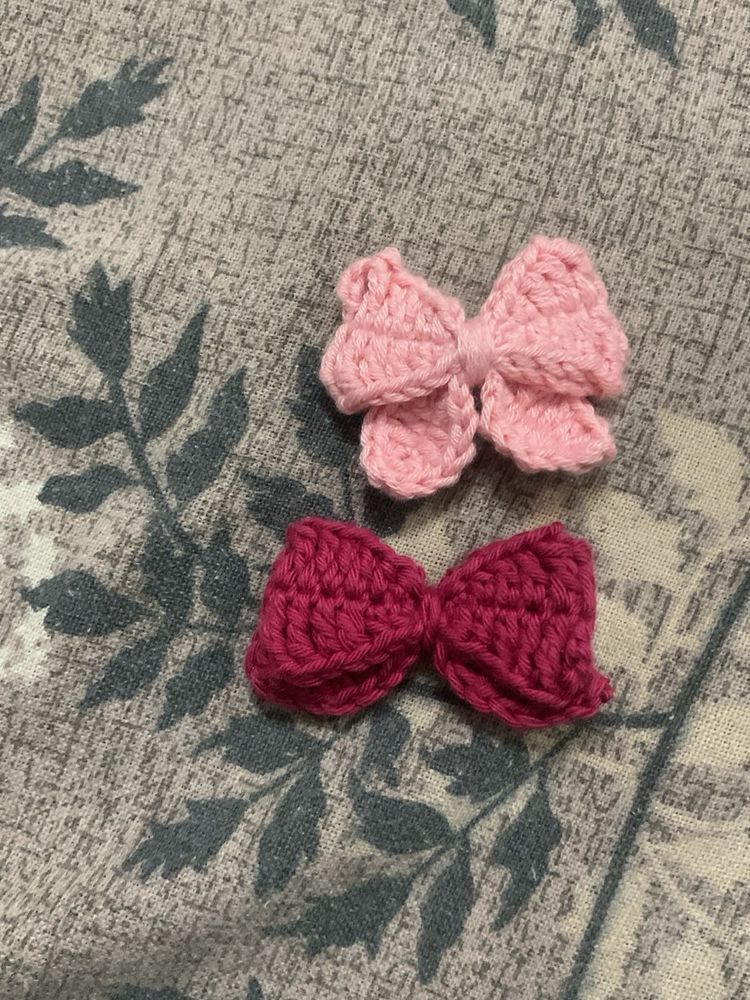 Handmade Crochet Bow Clips