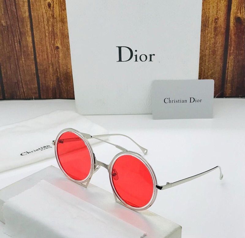 Dior Round Red Lens Sunglasses
