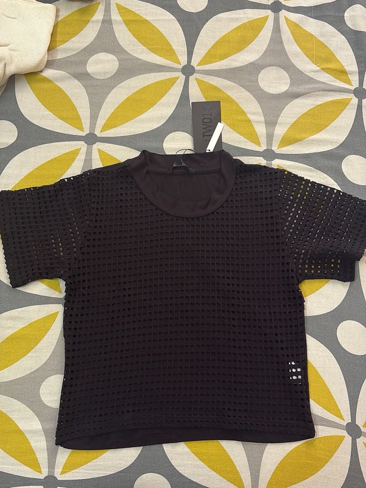 Chic Black Mesh Top