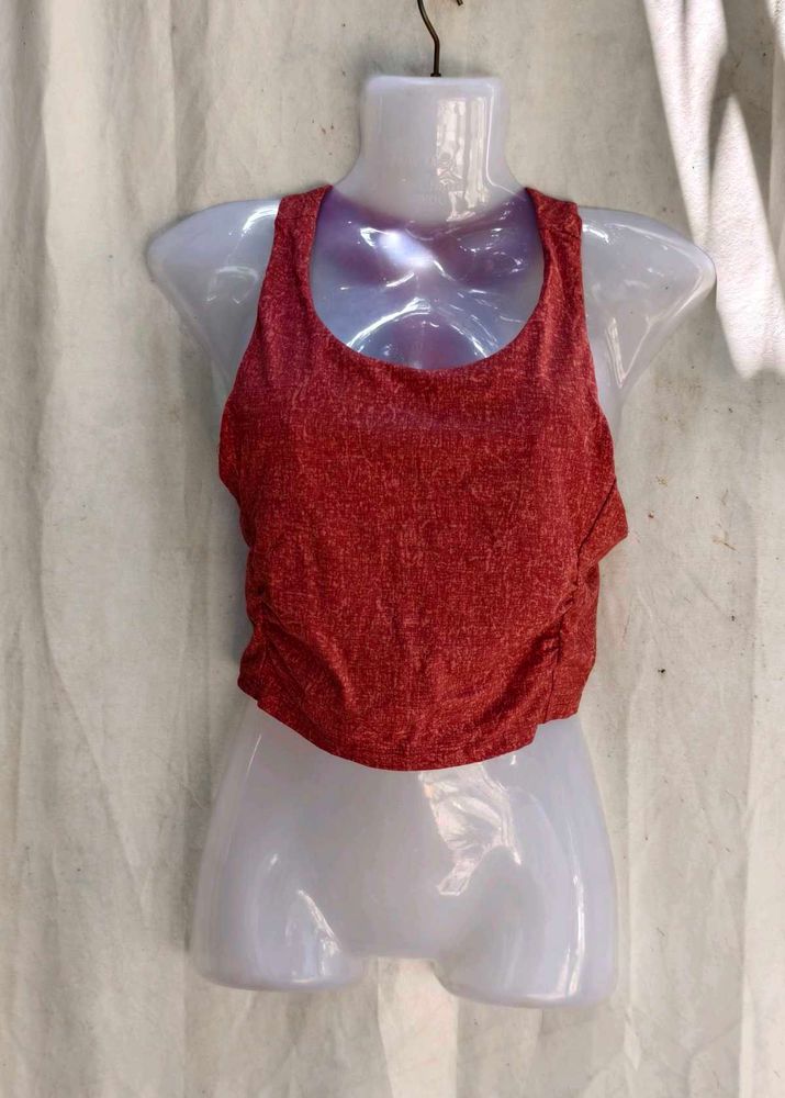 Red Textured Tank Top