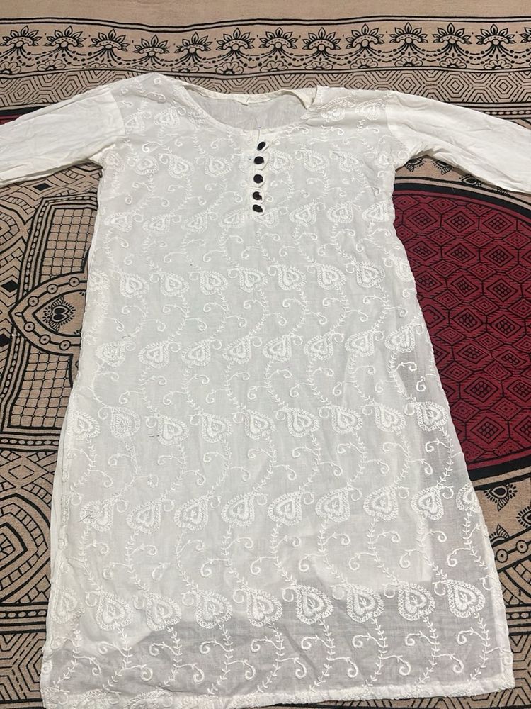 White Chikankari Kurti