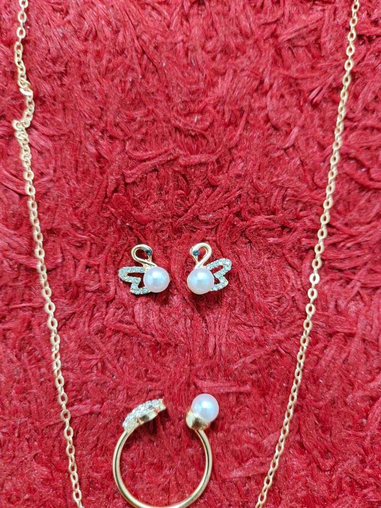 Swan Pearl Jewelry Set