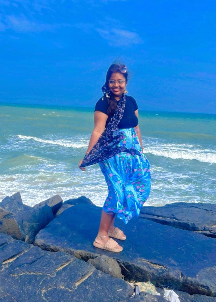 Bohemian blue floral skirt