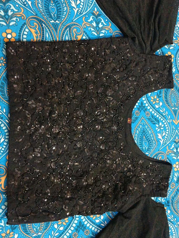 Black Sequin Lehanga Choli with dupatta