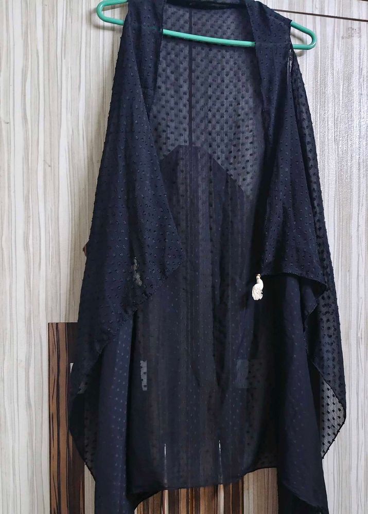Sheer Black Embellished Dupatta