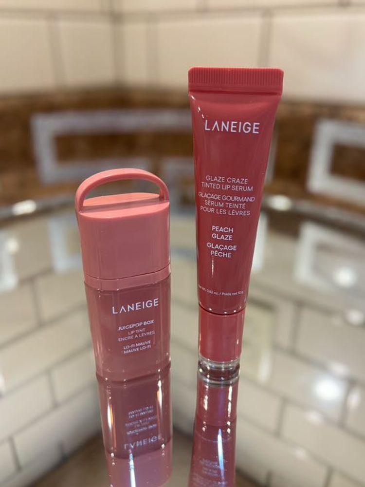 Laneige lip glaze + tint + luxury perfume
