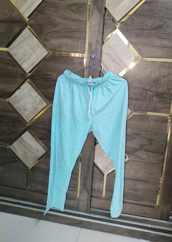 Aqua Blue Printed Palazzo Pants