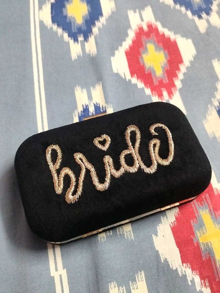 Bride Embroidered Clutch