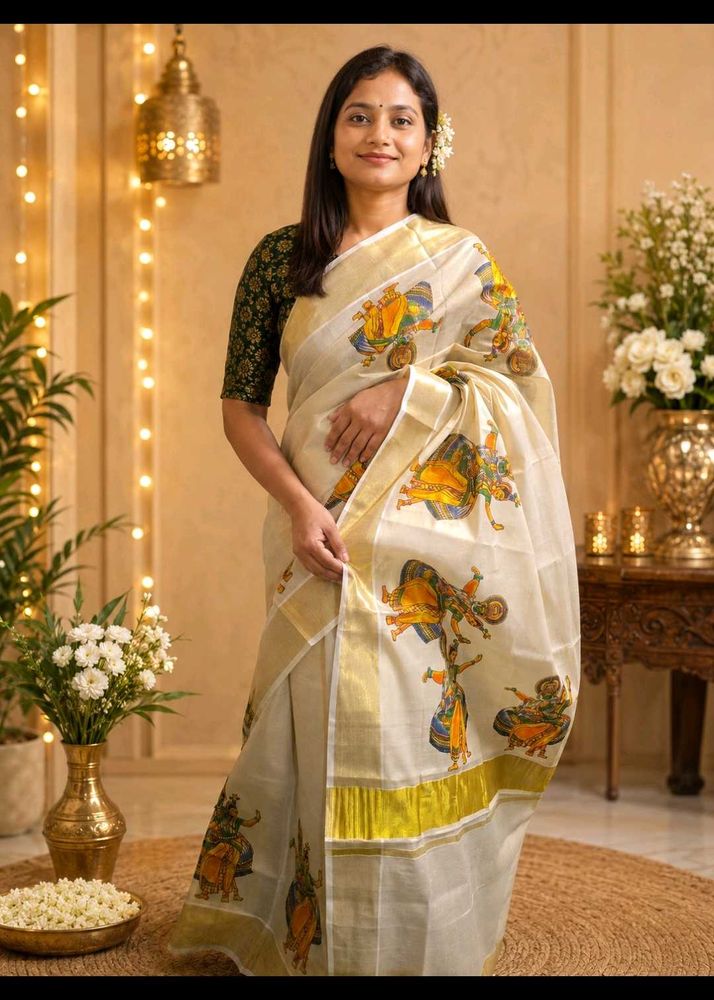 Nritya Rekha Kasavu Saree