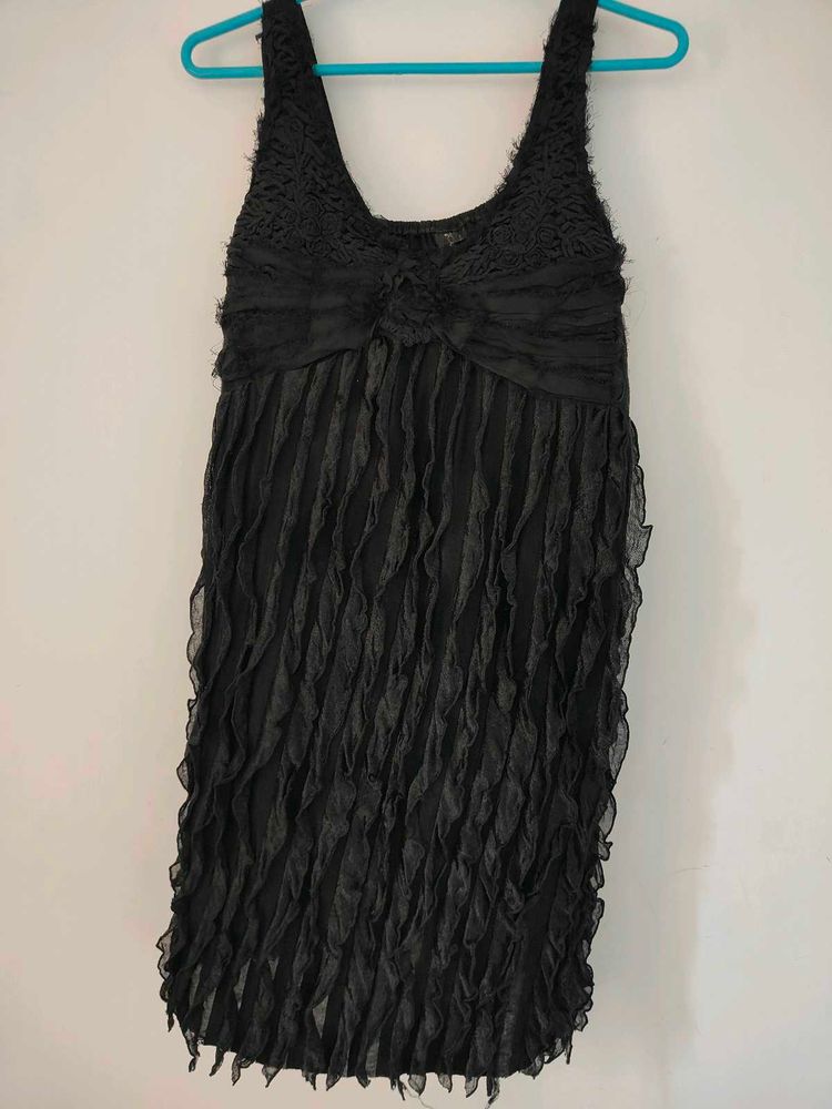 Black Ruffle Night Dress