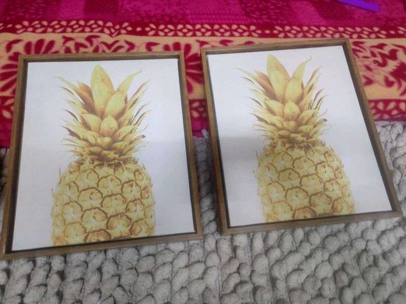 Pineapple Wall Art - Set of 2