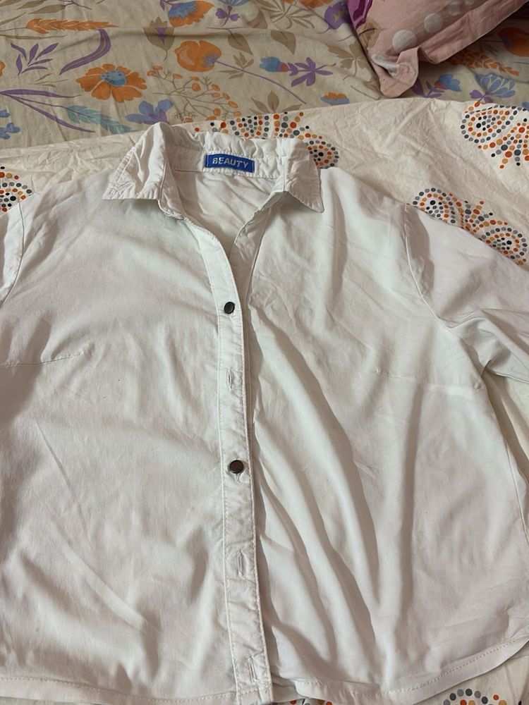 Classic White Button-Up Shirt