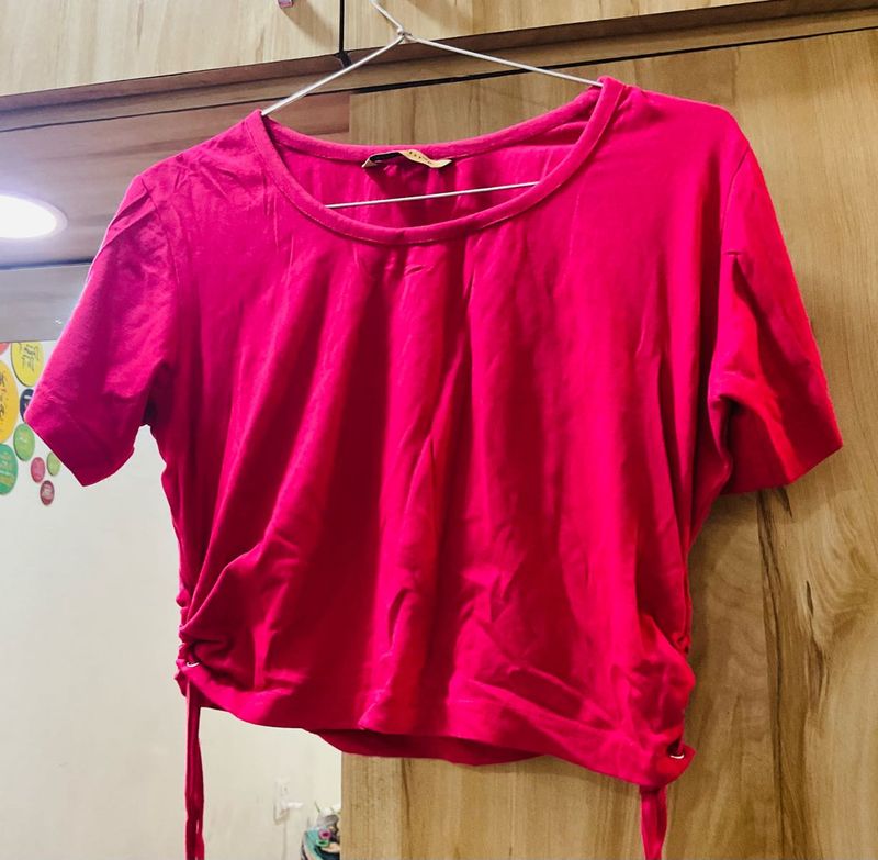 Pink Cropped T-Shirt