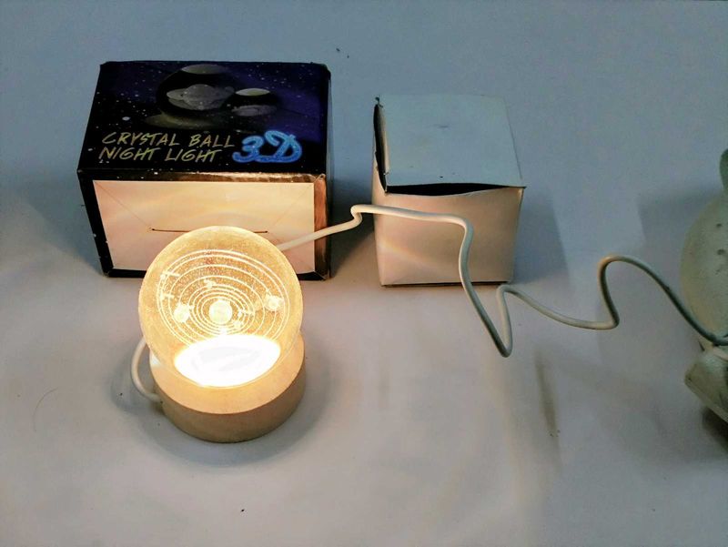 3D Solar System Crystal Ball Night Lamp