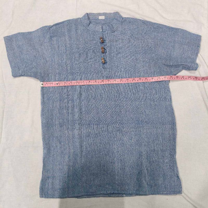 Light Blue Textured Kurta
