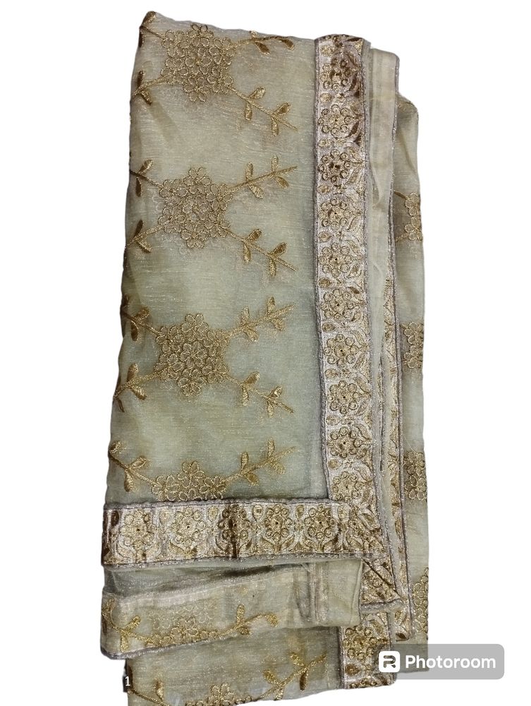 Embroidery Golden Net Dupatta
