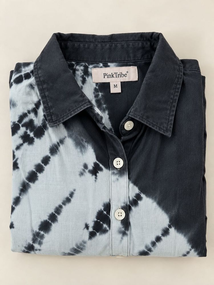 Pink Tribe Tie-Dye Button-Up Shirt