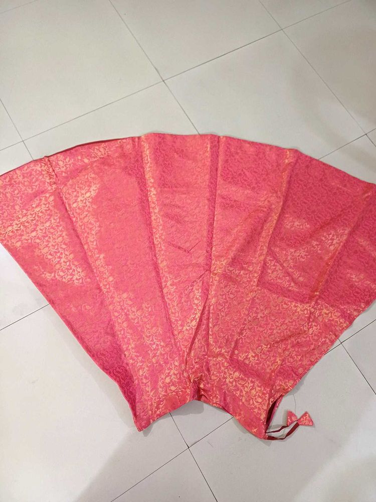 Elegant coral Pink Brocade Lehenga