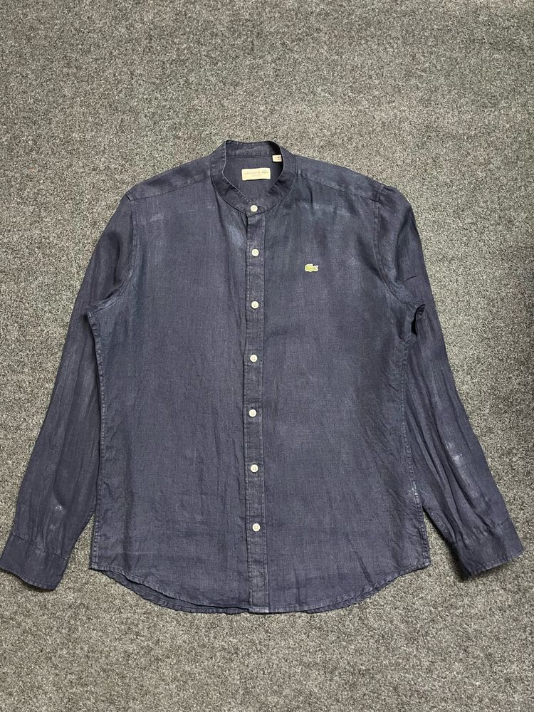Lacoste Men's Dark Blue Band Collar Shirt