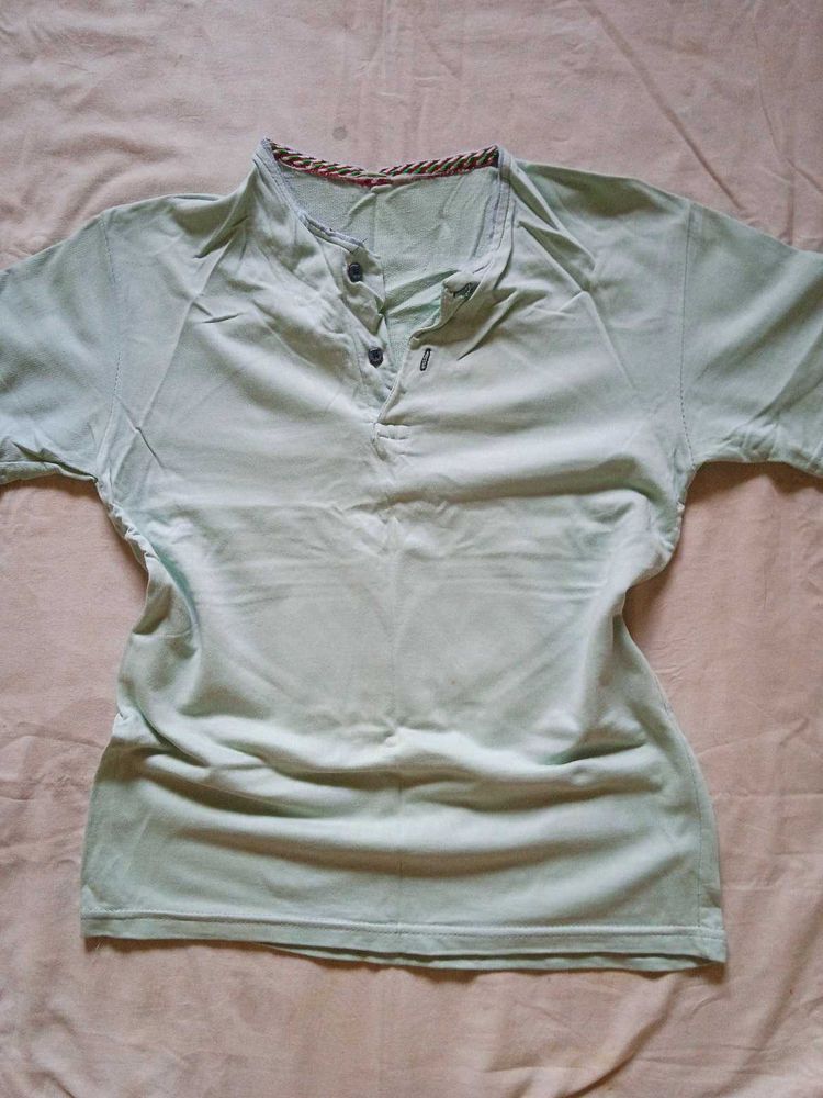 Light Green Henley T-Shirt