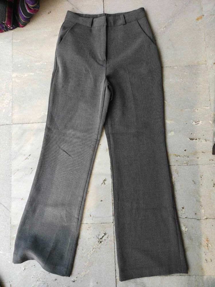 Winter Gray Flared Leg Trousers