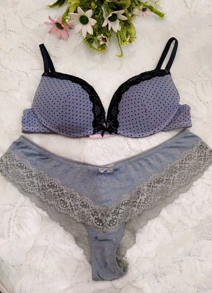Cute Polka Dot Bra &amp; Panty Set
