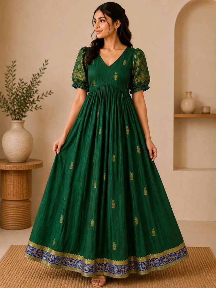 Elegant Green Ethnic Gown