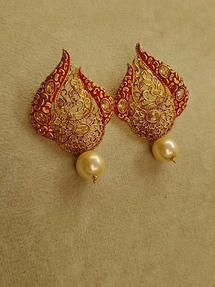Beautiful enamel and stone Earrings