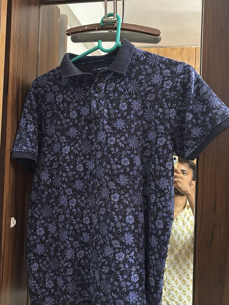 Men's Floral Print Polo T-Shirt