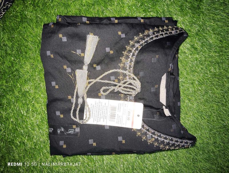 Stylish Black Printed Kurta Pure cotton