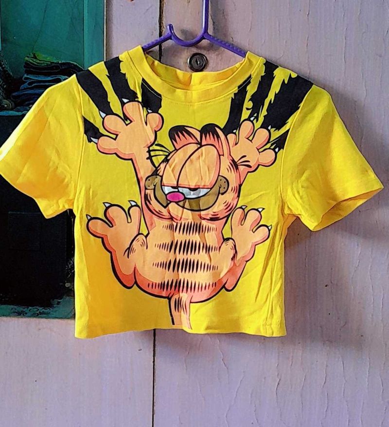 Garfield Graphic Print Crop T-Shirt