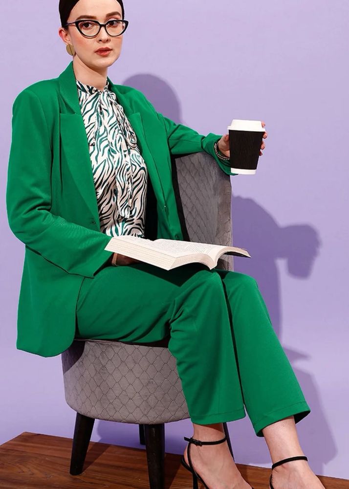 Chic Green Pant Suit Set