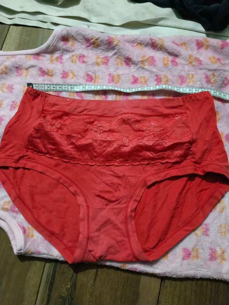 Comfortable Red Lace Briefs