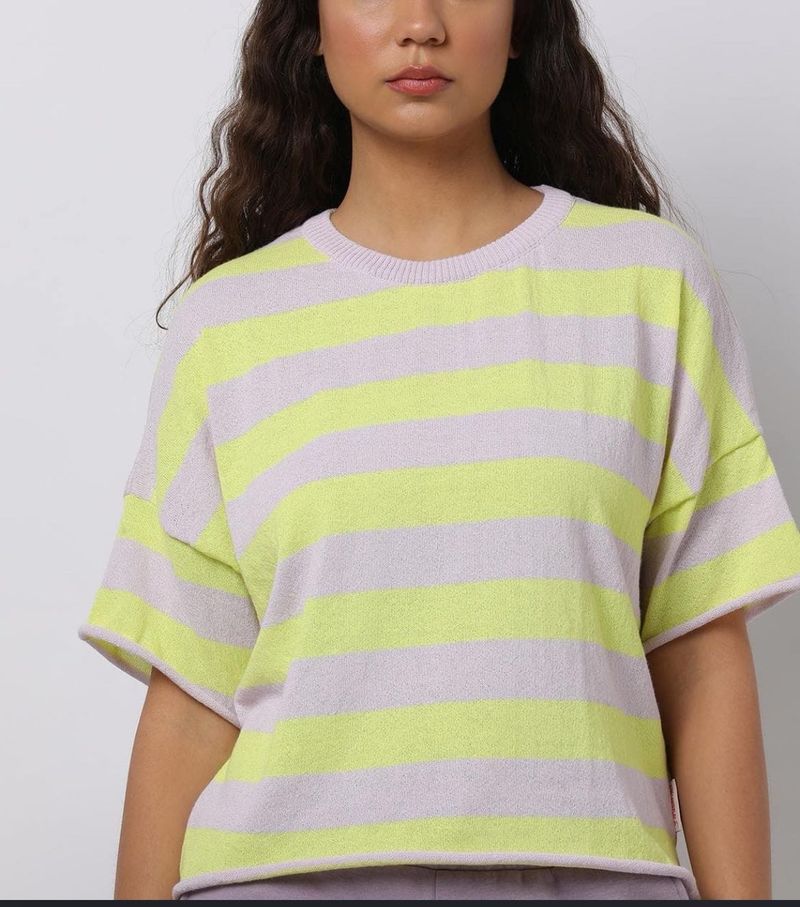 Striped Casual Pullover Top