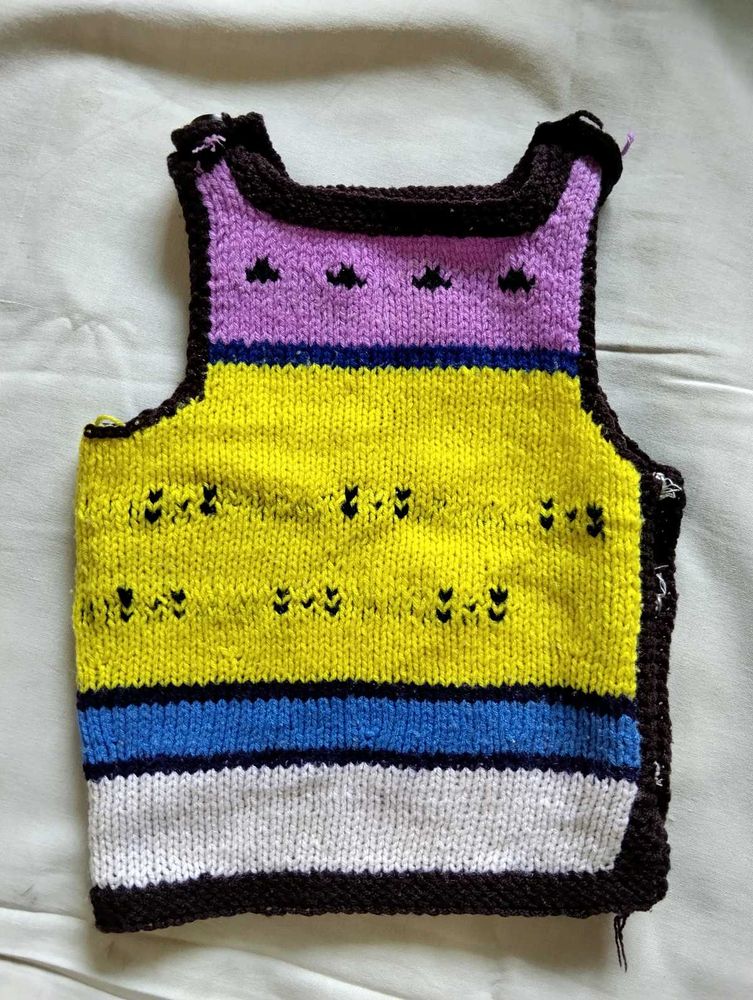 Handmade knitted Winter Baby Top Vest Sweater