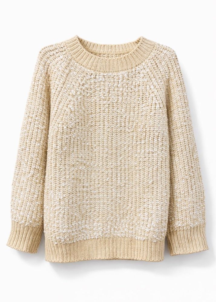 Beige Knit Pullover Sweater - M to L Size