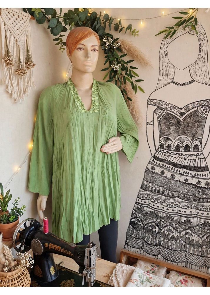 Flowy Crinkle Cotton Kurta