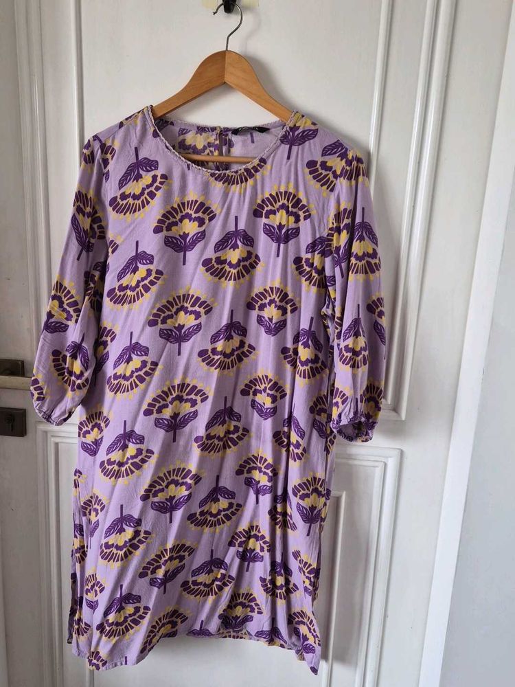 Purple Floral Print Kurta