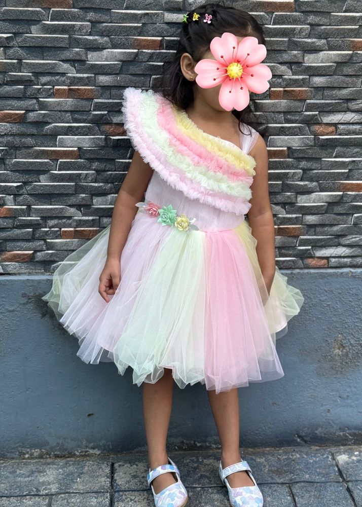 Rainbow Tulle Party Dress