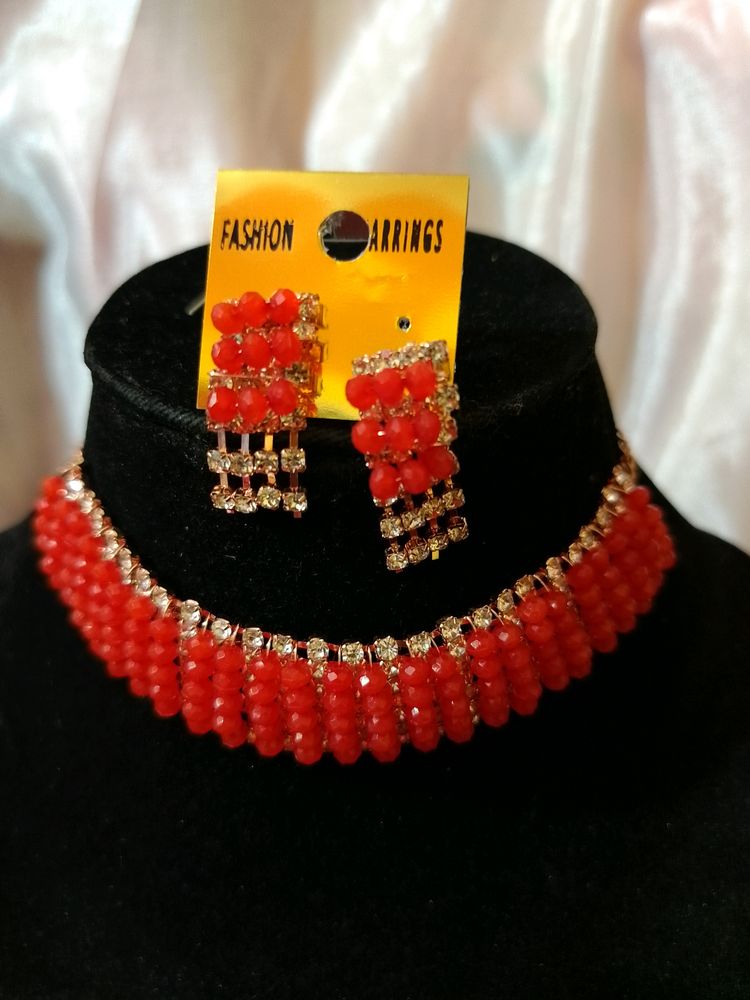 Red Sparkle Cute Necklace