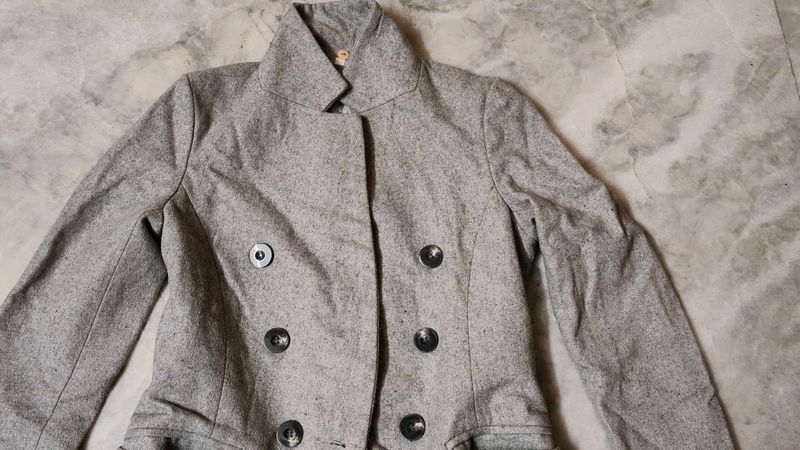 Gray Double-Breasted Coat