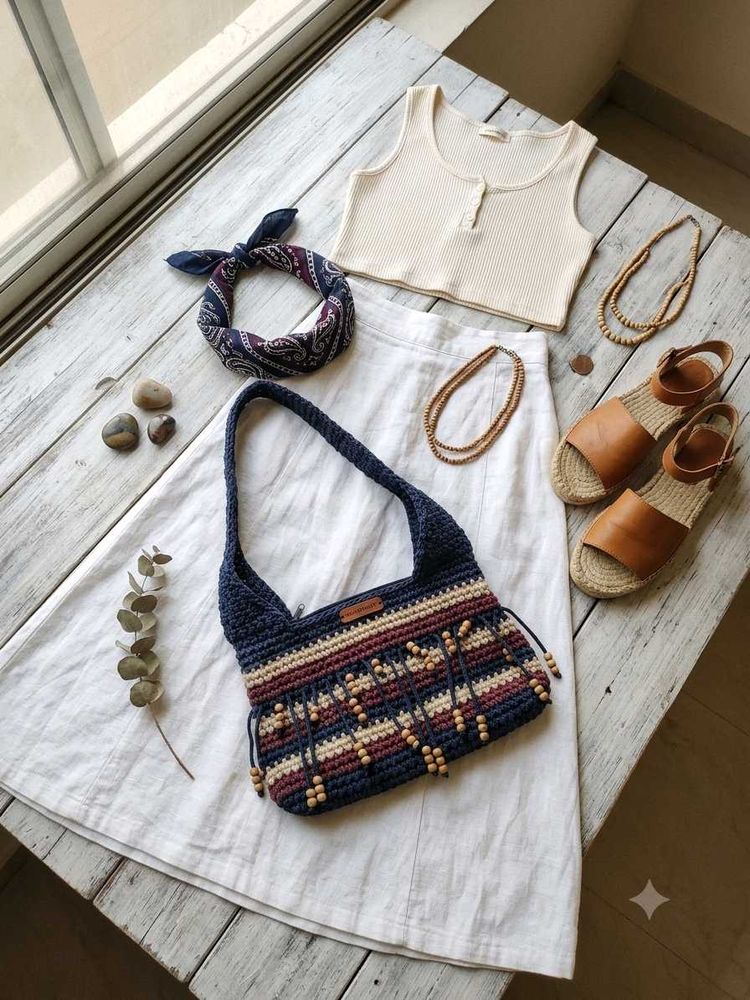 Handmade Boho Crochet Shoulder Bag
