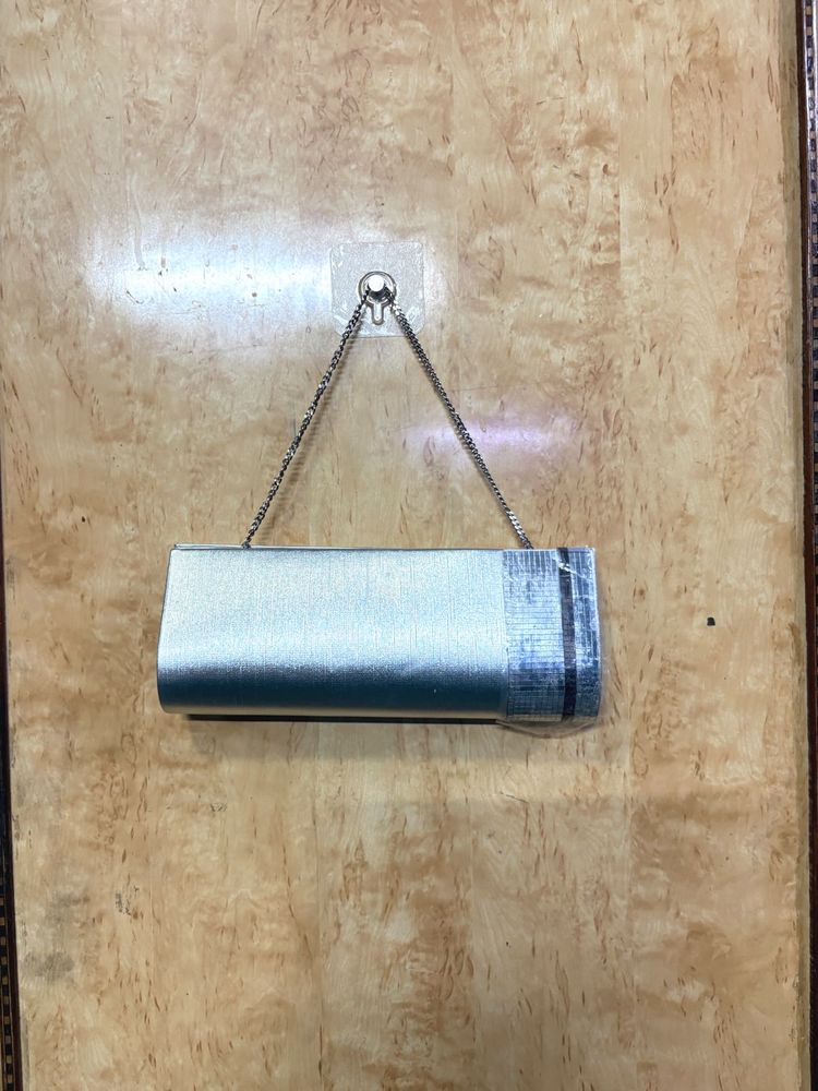 beautiful silver clutch