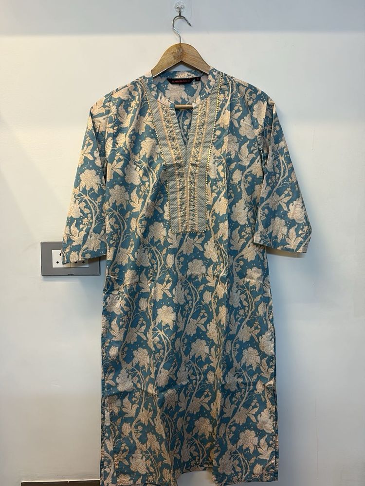 Floral Blue Kurta