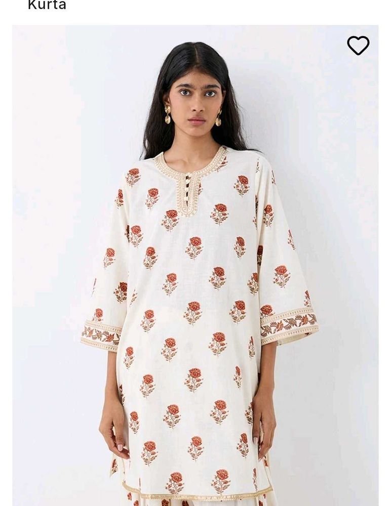 Elegant Floral Print Kurta
